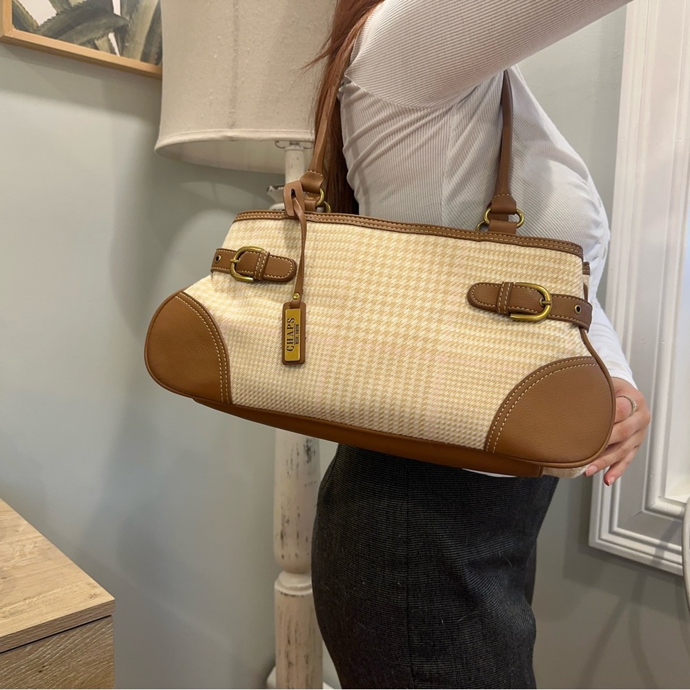 Chaps Vintage Chevron Brown & Pink Shoulder Bag